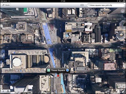 Apple Maps: New York per Satellit