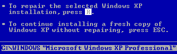 windows xp repair