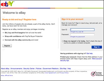 ebay phishing seite