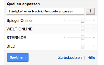 Google Filter Quellen
