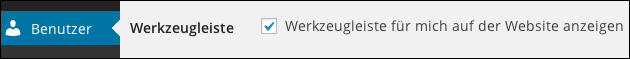 Wordpress Wergzeugleiste verstecken