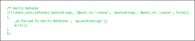 WP-PostRatings: Failed To Verify Referrer