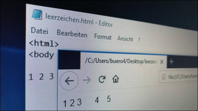 HTML mehrere Leerzeichen