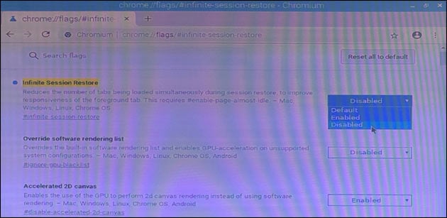 Chromium session restore