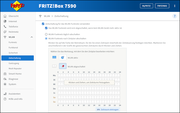 Fritzbox 7590 WLAN defekt: So abschalten