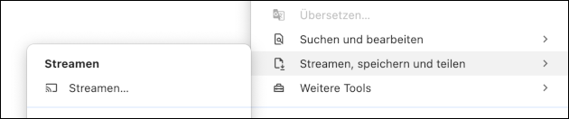 Chrome Browser streamen