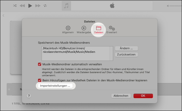 Apple Musik Einstellungen