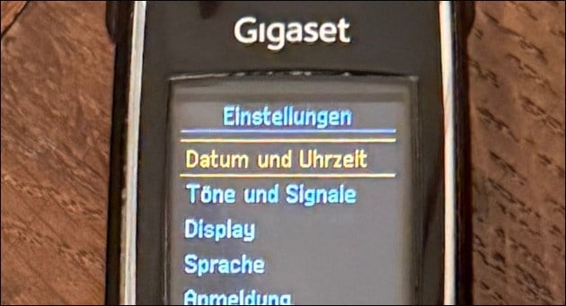 Siemens Gigaset Uhrzeit und Datum Einstellungen