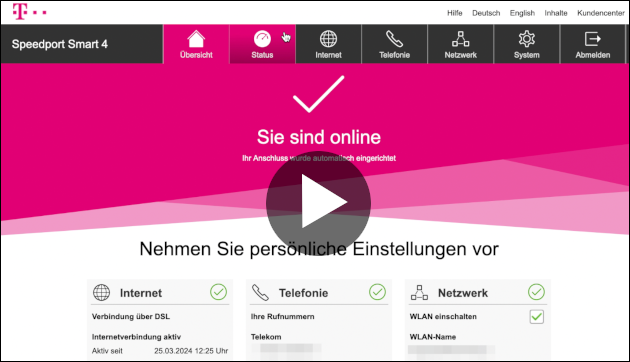 Zum Video: Speedport Router: Sprache umstellen