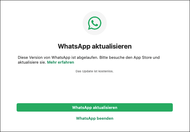 WhatsApp aktualisieren: Diese Version ist abeglaufen