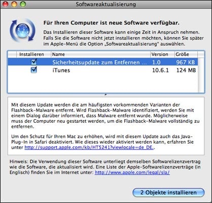 Apple Sicherheits Update