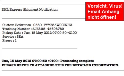 DHL notification Virus