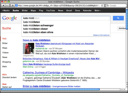 Kate Middleton in Google