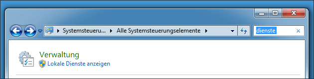 Systemsteuerung: Dienste