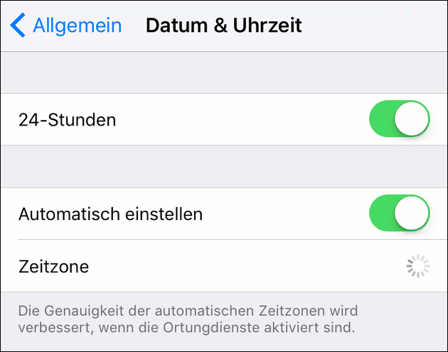 iPhone: Uhrzeit / Datum einstellen