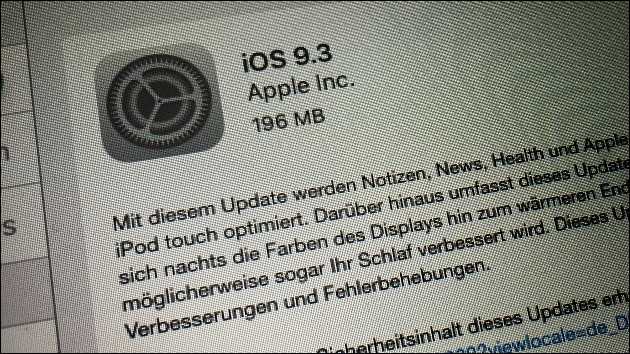 Apple Update: iOS 9.3 gratis laden!