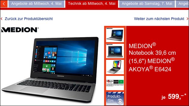 Morgen bei Aldi: Lohnt sich dasMedion Akoya E6424 Notebook?