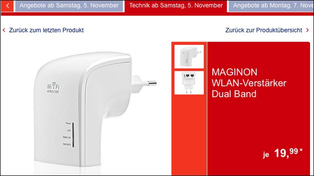 Samstag bei Aldi: Maginon WLAN Vverstärker zum Schnäppchenpreis!