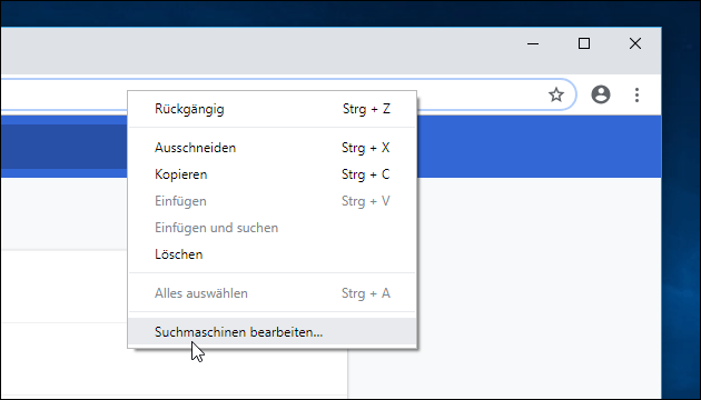 Chrome Suche bearbeiten