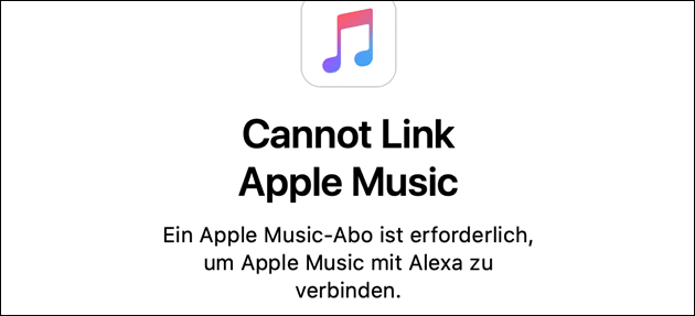 Apple Music Link Fehler