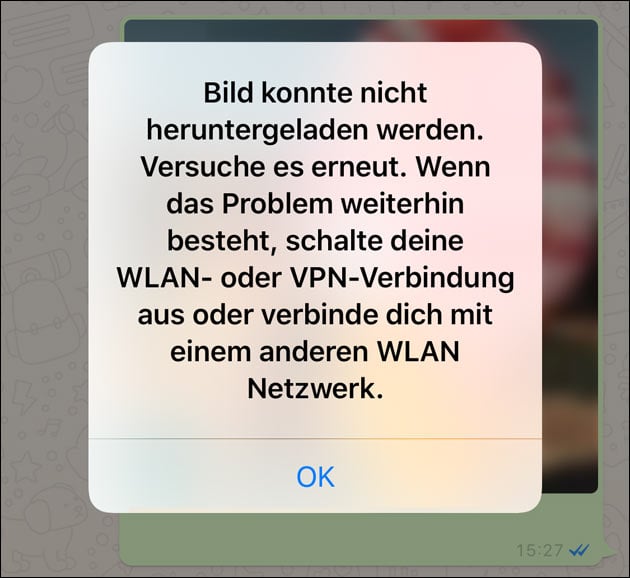 WhatsApp down: Fehlermeldung