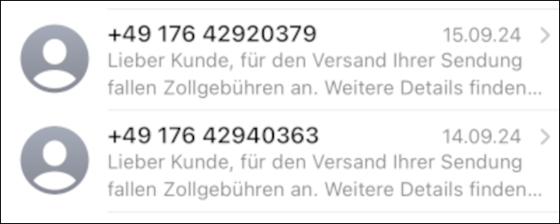 Hermes: SMS Zollgebühren